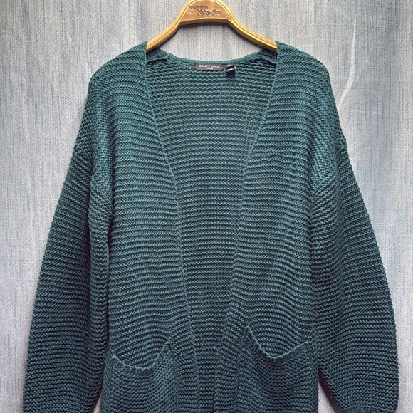 Brave soul Women's Teal Open-Front knit Sweater size XS - Picture 3 of 9